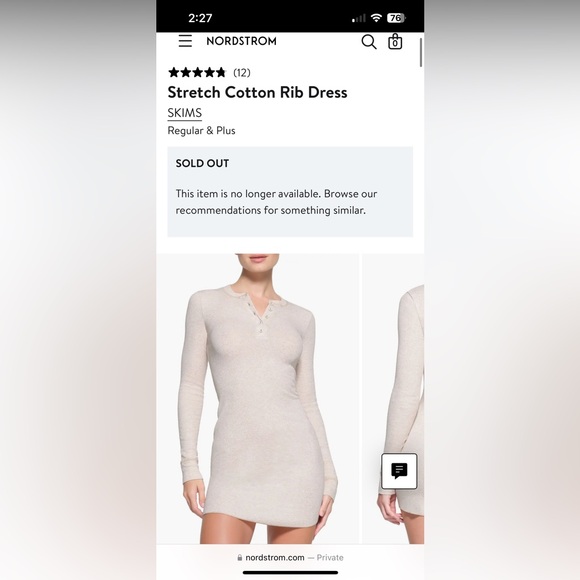 SKIMS Cotton Rib Henley Mini Dress - Picture 5 of 6